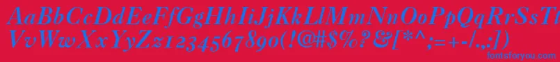 Caslon3ItalicOldstyleFigures Font – Blue Fonts on Red Background