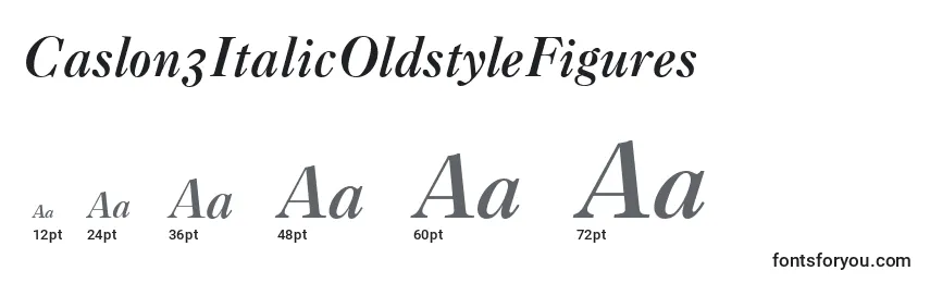 Caslon3ItalicOldstyleFigures Font Sizes