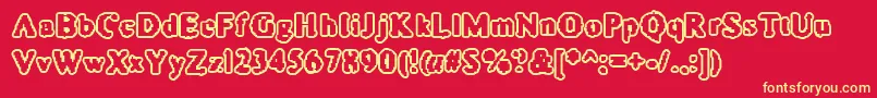 AstroCreep2 Font – Yellow Fonts on Red Background