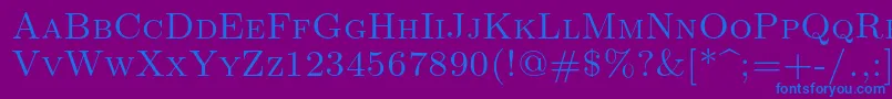 Lmromancaps10Regular Font – Blue Fonts on Purple Background