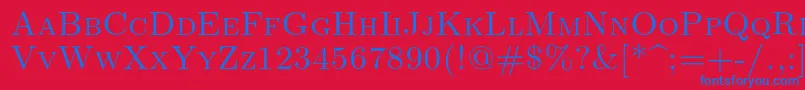 Lmromancaps10Regular Font – Blue Fonts on Red Background