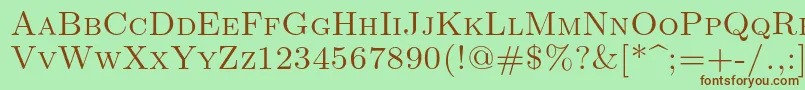 Lmromancaps10Regular Font – Brown Fonts on Green Background