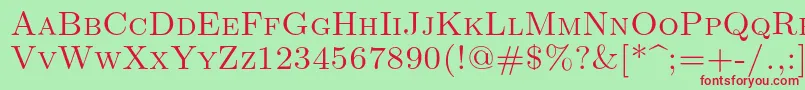 Lmromancaps10Regular Font – Red Fonts on Green Background