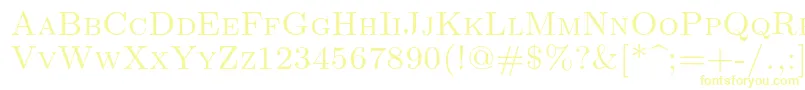 Lmromancaps10Regular-Schriftart – Gelbe Schriften