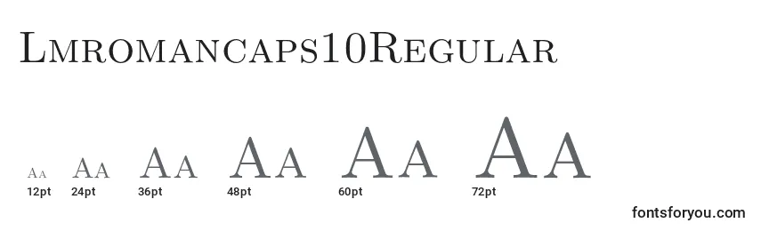 Размеры шрифта Lmromancaps10Regular