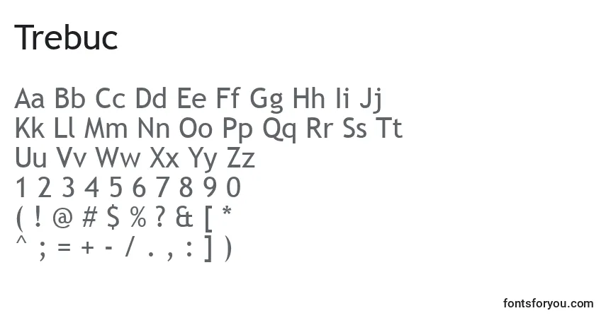 Czcionka Trebuc – alfabet, cyfry, specjalne znaki