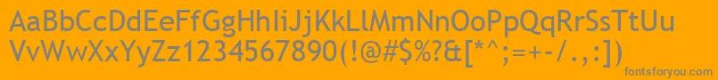 Trebuc-Schriftart – Graue Schriften auf orangefarbenem Hintergrund