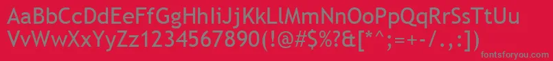 フォントTrebuc – 赤い背景に灰色の文字