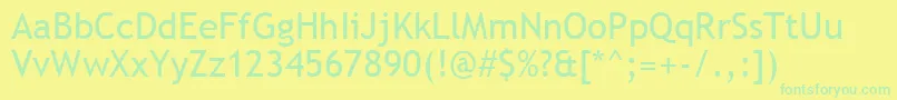 Trebuc Font – Green Fonts on Yellow Background