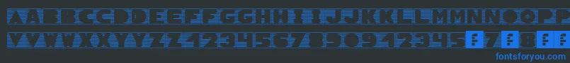 SunBlinds Font – Blue Fonts on Black Background