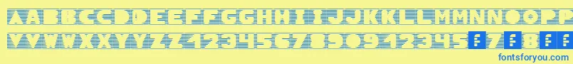 SunBlinds Font – Blue Fonts on Yellow Background