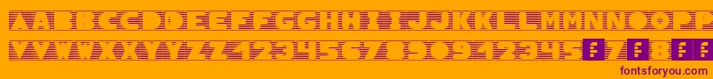 SunBlinds-Schriftart – Violette Schriften auf orangefarbenem Hintergrund