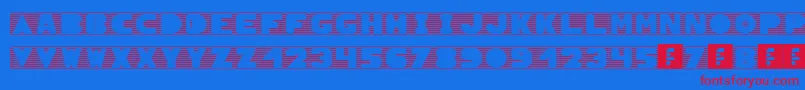 SunBlinds Font – Red Fonts on Blue Background