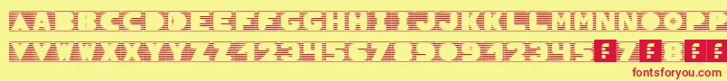 SunBlinds Font – Red Fonts on Yellow Background
