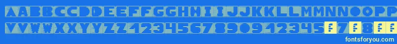 More about SunBlinds Font SunBlinds Font – Yellow Fonts on Blue Background