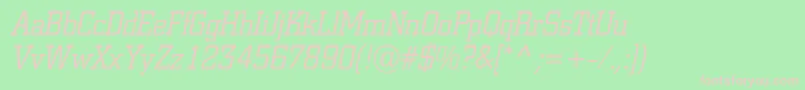 ACitynovaltItalic Font – Pink Fonts on Green Background