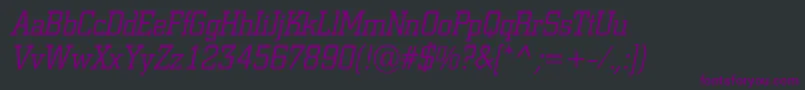 ACitynovaltItalic Font – Purple Fonts on Black Background