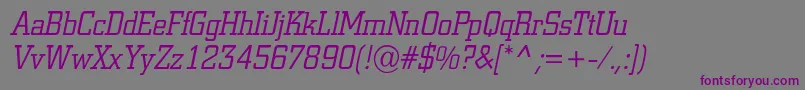 ACitynovaltItalic Font – Purple Fonts on Gray Background