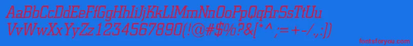 ACitynovaltItalic Font – Red Fonts on Blue Background