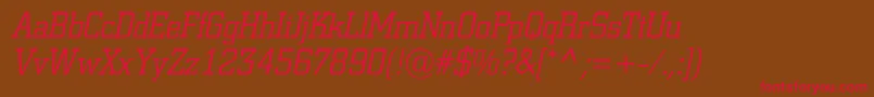 ACitynovaltItalic Font – Red Fonts on Brown Background