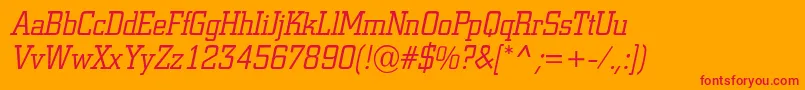 ACitynovaltItalic Font – Red Fonts on Orange Background