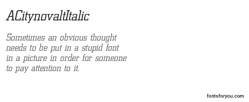 ACitynovaltItalic Font