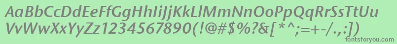 フォントStoneSansItcSemiItalic – 緑の背景に灰色の文字