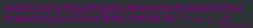 Czcionka StoneSansItcSemiItalic – fioletowe czcionki na czarnym tle