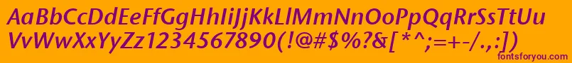 StoneSansItcSemiItalic Font – Purple Fonts on Orange Background