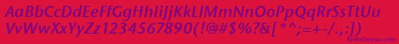 StoneSansItcSemiItalic Font – Purple Fonts on Red Background