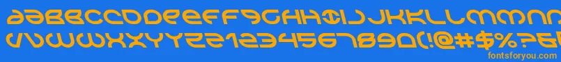 Aetherfoxleft Font – Orange Fonts on Blue Background