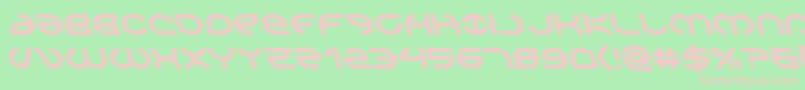 Aetherfoxleft-Schriftart – Rosa Schriften auf grünem Hintergrund