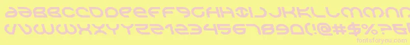 Fonte Aetherfoxleft – fontes rosa em um fundo amarelo