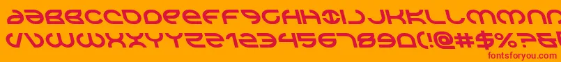 Aetherfoxleft-Schriftart – Rote Schriften auf orangefarbenem Hintergrund