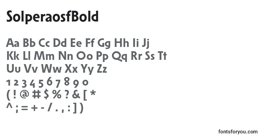Schriftart SolperaosfBold – Alphabet, Zahlen, spezielle Symbole
