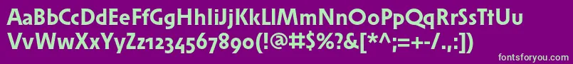 SolperaosfBold-fontti – vihreät fontit violetilla taustalla