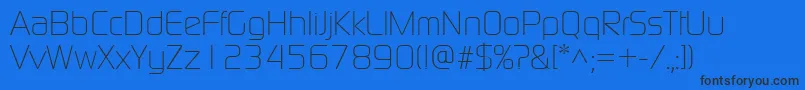 Шрифт ModaernelightRegular – чёрные шрифты на синем фоне