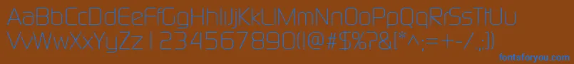 ModaernelightRegular Font – Blue Fonts on Brown Background