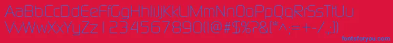 ModaernelightRegular Font – Blue Fonts on Red Background