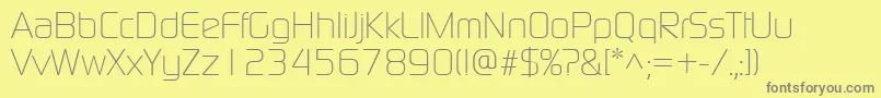 ModaernelightRegular Font – Gray Fonts on Yellow Background