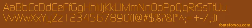 ModaernelightRegular Font – Orange Fonts on Brown Background