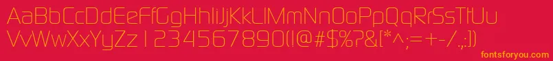 ModaernelightRegular Font – Orange Fonts on Red Background