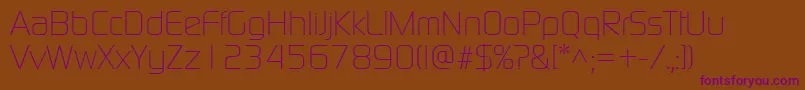 ModaernelightRegular Font – Purple Fonts on Brown Background