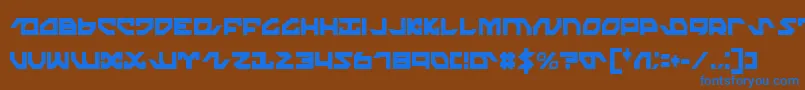 NightrunnerExtraCondensed Font – Blue Fonts on Brown Background