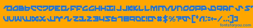 NightrunnerExtraCondensed Font – Blue Fonts on Orange Background