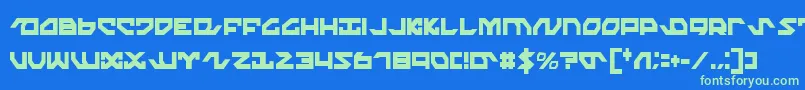 NightrunnerExtraCondensed Font – Green Fonts on Blue Background