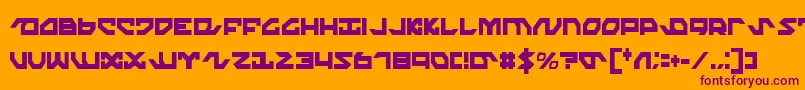 NightrunnerExtraCondensed Font – Purple Fonts on Orange Background
