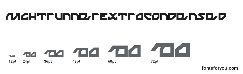 NightrunnerExtraCondensed Font Sizes