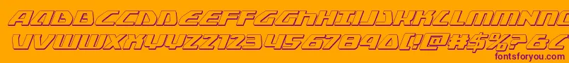 Globaldynamics3Dital Font – Purple Fonts on Orange Background