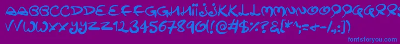 Swirltastic Font – Blue Fonts on Purple Background